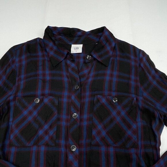 Cabi Moody Checkered Plaid Peplum Blouse Top - Picture 6 of 8